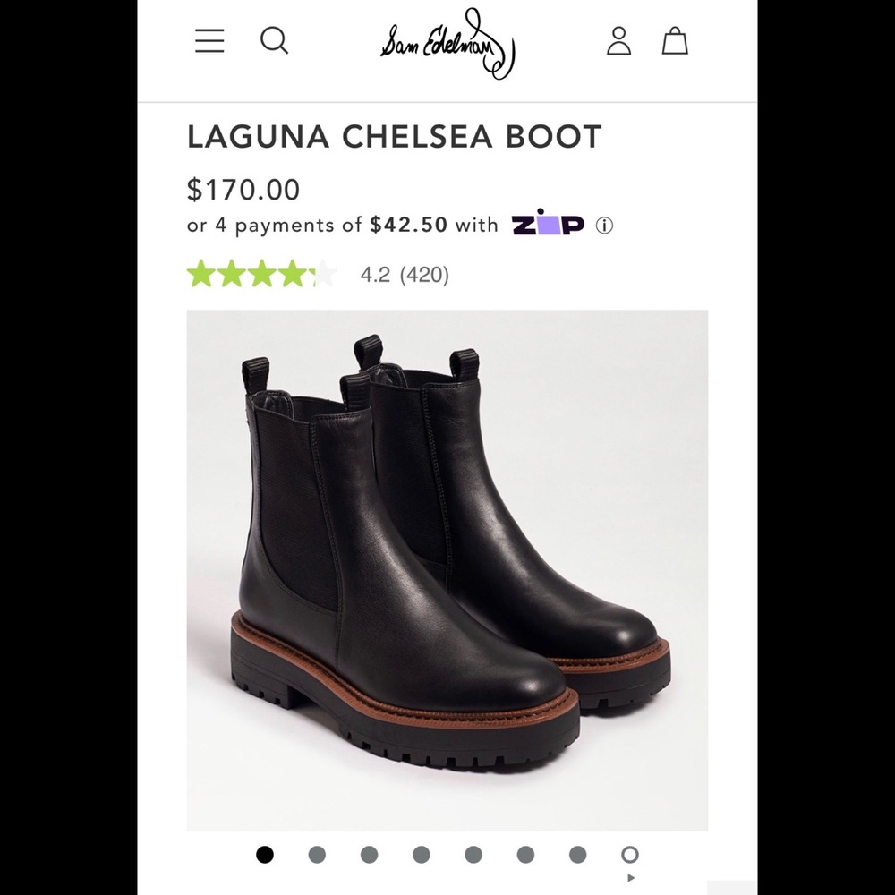 Sam Edelman Laguna Chelsea Boot, Size 9 - worn twice